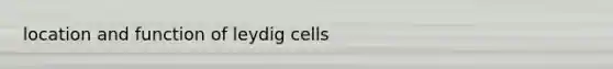 location and function of leydig cells