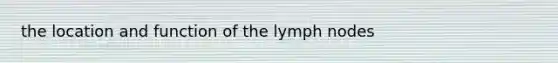 the location and function of the lymph nodes