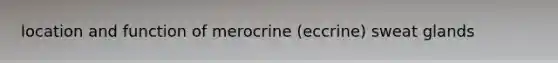 location and function of merocrine (eccrine) sweat glands