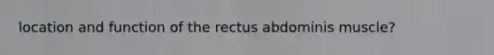 location and function of the rectus abdominis muscle?