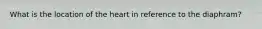 What is the location of the heart in reference to the diaphram?