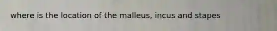 where is the location of the malleus, incus and stapes