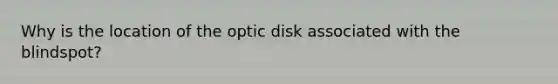 Why is the location of the optic disk associated with the blindspot?