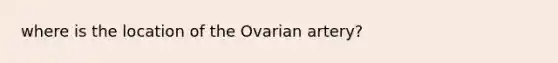 where is the location of the Ovarian artery?