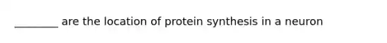 ________ are the location of protein synthesis in a neuron