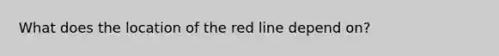 What does the location of the red line depend on?