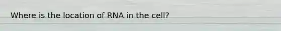 Where is the location of RNA in the cell?