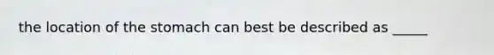 the location of the stomach can best be described as _____
