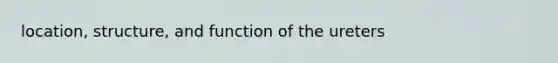 location, structure, and function of the ureters