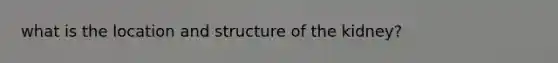 what is the location and structure of the kidney?