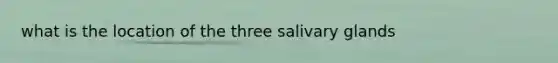 what is the location of the three salivary glands