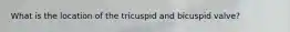 What is the location of the tricuspid and bicuspid valve?