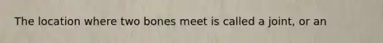 The location where two bones meet is called a joint, or an