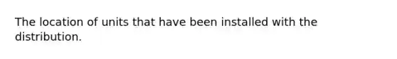 The location of units that have been installed with the distribution.