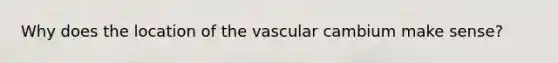 Why does the location of the vascular cambium make sense?