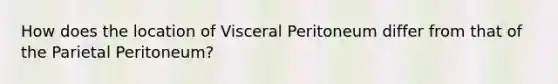 How does the location of Visceral Peritoneum differ from that of the Parietal Peritoneum?