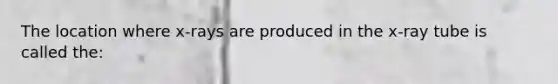 The location where x-rays are produced in the x-ray tube is called the: