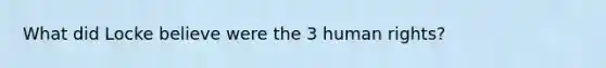 What did Locke believe were the 3 human rights?