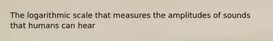 The logarithmic scale that measures the amplitudes of sounds that humans can hear