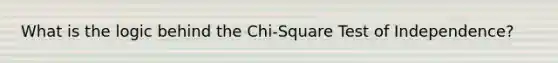 What is the logic behind the Chi-Square Test of Independence?