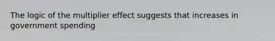 The logic of the multiplier effect suggests that increases in government spending