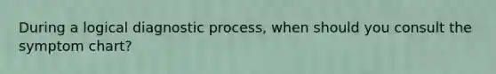 During a logical diagnostic process, when should you consult the symptom chart?