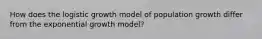 How does the logistic growth model of population growth differ from the exponential growth model?