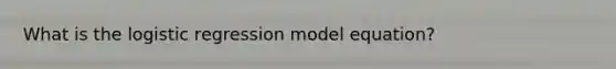 What is the logistic regression model equation?