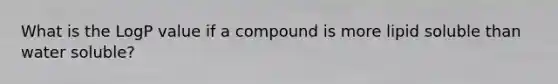 What is the LogP value if a compound is more lipid soluble than water soluble?