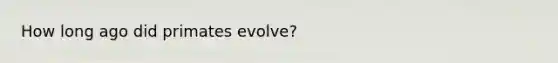 How long ago did primates evolve?