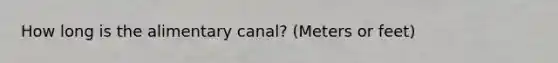 How long is the alimentary canal? (Meters or feet)