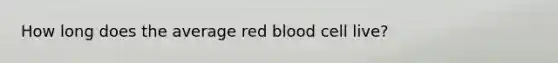 How long does the average red blood cell live?