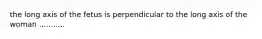 the long axis of the fetus is perpendicular to the long axis of the woman ...........