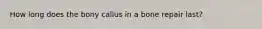 How long does the bony callus in a bone repair last?