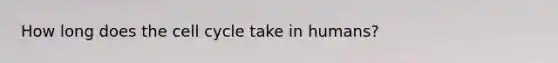 How long does the cell cycle take in humans?