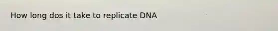 How long dos it take to replicate DNA