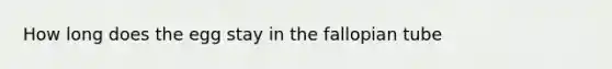 How long does the egg stay in the fallopian tube