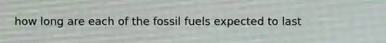 how long are each of the fossil fuels expected to last