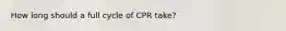 How long should a full cycle of CPR take?