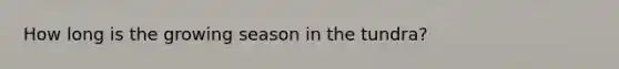 How long is the growing season in the tundra?