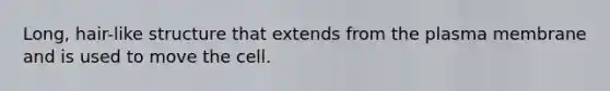 Long, hair-like structure that extends from the plasma membrane and is used to move the cell.