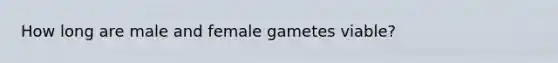 How long are male and female gametes viable?