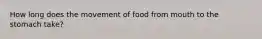 How long does the movement of food from mouth to the stomach take?