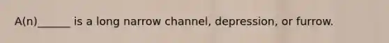 A(n)______ is a long narrow channel, depression, or furrow.