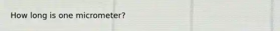 How long is one micrometer?