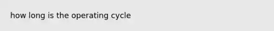 how long is the operating cycle