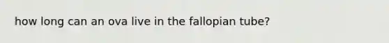 how long can an ova live in the fallopian tube?