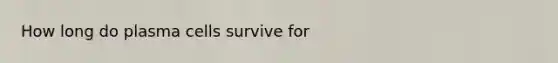 How long do plasma cells survive for