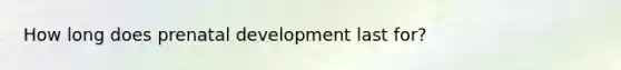 How long does prenatal development last for?