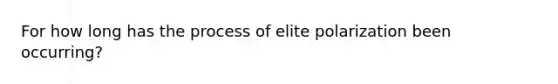 For how long has the process of elite polarization been occurring?